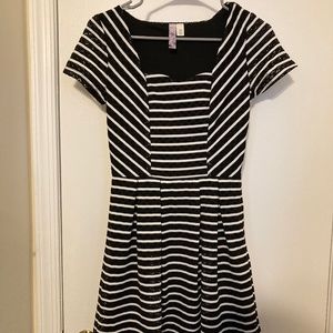 Striped black and white dress